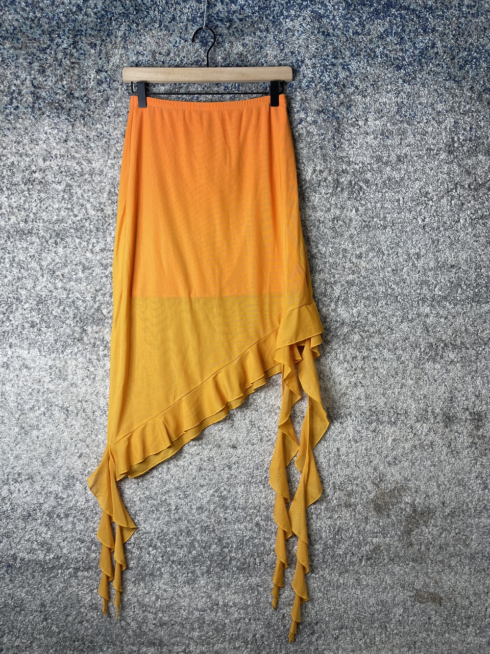 Sincerely Ria Skirt Womens Large Asymmetrical Ruffle Mesh Swim Cover Up Beachwea